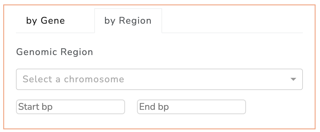 screenshot of genomic region filter